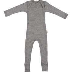 Dilling Baby bodysuit in wide rib made from 100% organic merino wool, gray