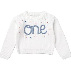 FYMNSI Baby Girls Boys Knitted Jumper Chunky Knit Long Sleeve Embroidery Pullover First Birthday Outfit Warm Autumn Winter Clothing