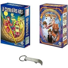 Set of 2 Cat's Family: Carnival of Words + Do Not Eat, Circus + 1 Wooden Ruler Blumie