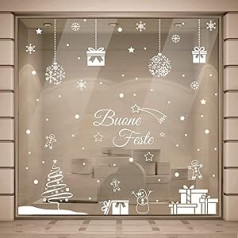 Gigio Store Christmas Window – 2.00 x 2.00 m – Removable and Repositionable – Stickers for Christmas, Shop Windows, Window Decoration, Christmas