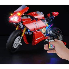BRIKSMAX LED apgaismojuma komplekts priekš Lego Ducati Panigale V4 R, saderīgs ar Lego 42107 celtniecības bloku modeli – bez Lego komplekta (tālvadības pults versija)