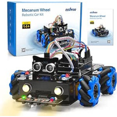 OSOYOO daudzvirzienu Mecanum Wheel robotu automašīnas komplekts, kas paredzēts Arduino Raspberry Pi STEM tālvadības izglītojošai mehāniskai kodēšanai pusaudžiem pieaugušajiem