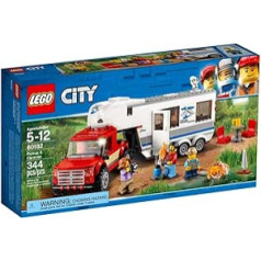 LEGO City 60182 pikaps un karavāna, rotaļlieta zēniem un meitenēm