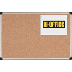 Bi-Office Korktafel Maya "W", Mit Aluminiumrahmen, Hochwertige Naturkorkoberfläche, Pinnwand, 120 x 90 cm