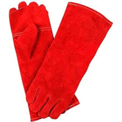 FLYIFE Mechanic Gloves, 1/2/5/10 Pairs of Leather Gardening Gloves for Men and Women, Long Cowhide Work Gloves for Garden and Household Tasks, Protective Gloves, 40 cm