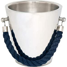 Epicurean Regatta Polished Steel Champagne Bucket with Rope Handles, Silver