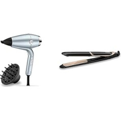 Фен BaByliss Hydro-Fusion с усовершенствованной плазменно-ионной технологией, D773DE, Ice Blue и Super Smooth 235 Выпрямители с ионной технологией 140–235 °C ST393E