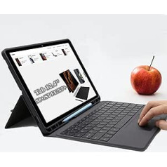 ROOFEI futrālis ar tastatūru — 12,4 collu Samsung Galaxy Tab S8 Plus/S7 Plus/S7 FE tastatūra ar skārienpaliktni un apgaismojumu — Tab S8+ (2022)/S7 FE/S7+, vācu QWERTZ izkārtojums