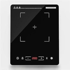 Induktionskochplatte, COOKNANO Induktionskochfeld 1 plate, 2000W Induktionsherd, 9 Stufen, 28cm Kochplatte, 8-Stunden-Timer Induktionsplatte, Topferkennung, herdplatte 1 kochfeld, Touch-Display