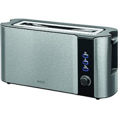 ECG ST 10630 SS Toaster, Stainless Steel, Black/Silver
