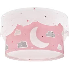 Dalber Ceiling Light Children's Room, Ceiling Light for Children, Moon and Stars, Pink, Ceiling Light for Children's Room, 61236S, E27