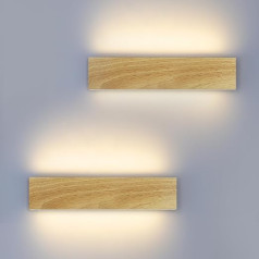 ZMH LED Wall Light Indoor Wall Lamp - 32 cm x 2 17 W Wood Design Hallway Lamp Staircase Lamp 3000 K Warm White Night Lamp Wall Lighting Interior Lighting for Living Room Bedroom Hallway Staircase