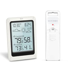Ankilo Wireless Weather Station with Outdoor Sensor, 4 Inch Humidity Monitor Wireless with Weather Forecast, Outdoor Indoor Thermometer, Hygrometer, Room Thermometer, Radio, Digital Room Thermometer,