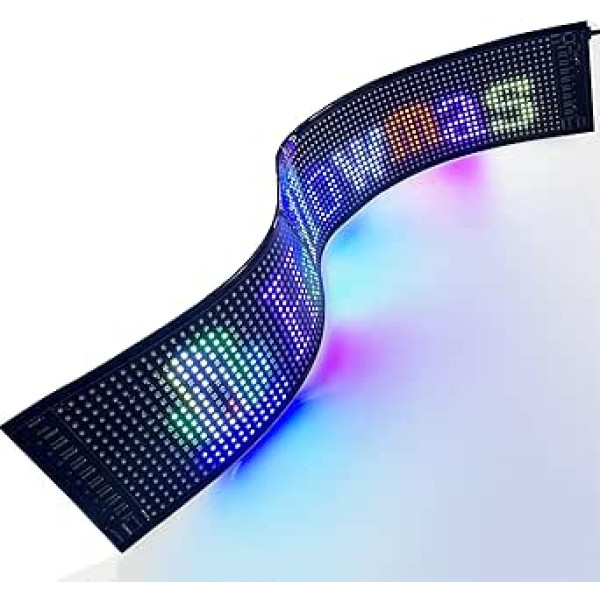 Wishiot LED automašīnas izkārtnes LED ziņojumu dēļa lietotņu vadība, elastīga, īpaši spilgta LED ritināma programmējama zīme 26,8 x 4,7, lai reklamētu mājas veikalu automašīnu (2)