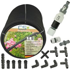 50 m CS Perlschlauch Premium Set for Garden Watering of Beds and Plants with High Water Saving up to 70% for Underground Installation