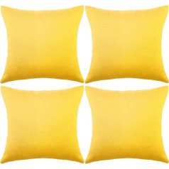 4 Pieces Decorative Waterproof Outdoor Cushion Covers Square Patio Balcony Garden Waterproof Cushion Cover PU Coating Cushion Cover for Couch Bed Sofa Tent 18 x Inch (Light Yellow)