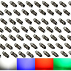 Cob LED E5.5 Bulbs 12 V Cool White Blue Green Red Pack of 100