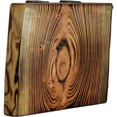 Blockholz-Schmiede LED Wall Light Flamed Indoor - Rustic Wooden Wall Lamp for Hallway, Staircase, Bedroom - Includes Bulb