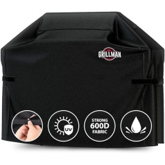 Grillman Premium Barbecue grila vāks, lieljaudas gāzes grila pārsegs Weber, Brinkmann, Char Broil utt.. Noturīgs pret plīsumiem, UV un ūdensizturīgs