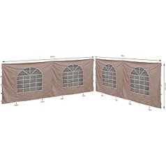 QUICK STAR 2 sānu paneļi ar PVC logu Lounge Gazebo Sahara 4 x 4 m sānu sienu smiltis