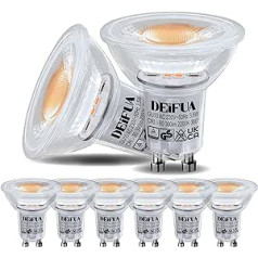 DEIFUA GU10 LED lampa īpaši silta, balta, 2200 K 3,5 W Aizstāj 35 W halogēna spuldzes, iepakojumā 6 300 lm dzintara mirdzums, neregulējama atstarotāja lampa, nemirgojošs prožektors, stara leņķis 360 ° spuldzes,