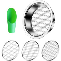 Rock Garden Sieve Bottom Strainer - Stainless Steel Stackable Gardening Sieve Pan Soil Sand Strainer Compost Strainer Includes 3 Strainer Metal Dirt Strainer Dirt Trapper Beach Sand Gravel Strainer