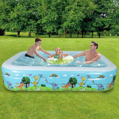 JBSON Swimming Pool, Above Ground Pool, 260 x 175 x 60 cm, Frame Pool, Family Pool, Round for the Whole Family in Your Own Garden, Outdoor Swimming Fun