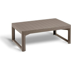 Allibert Lyon Tisch, cappuccino, polyrattan tisch, loungetisch Kunststoff Tisch, tisch garten, 116 x 71,5 x 66,5 cm, 233778