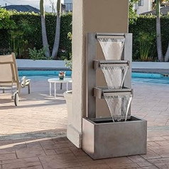 Alpine Corporation CPS182 Waterfall Fountain, Metal, Multi-Level, 43