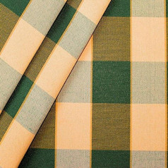 Decorative Green Fabric Outdoor Fabric Checked Large Upholstery Fabric Yellow