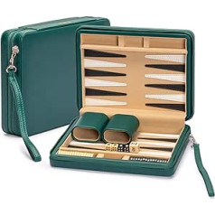 Yellow Mountain Imports Mini Travel Backgammon - Green