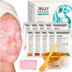 BRÜUN - Hydrogel Face Masks in Jelly Moisturizers Hydrojelly Mask Kit | 10 procedūru iepakojums, pūdera sejas maska SPA kosmētiskā ādas kopšanas hidromaska