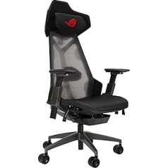 ASUS ROG Destrier Ergo Gaming Chair (эргономичное игровое кресло, подлокотники на 360° для мобильных игр, акустическая панель, алюминиевая рама, дышащая сетка, регулируемая поясничная поддержка и подголовник)
