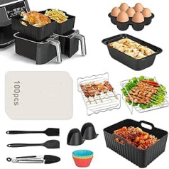 Judavry 13 Pieces Dual Zone karstā gaisa cepšanas piederumi Ninja Foodi AF400EU, AF300EU, Tower T17088, Double Chamber Airfryer Accessories XL Komplekts Innsky, Princess, Tiastar, Devology 7.6L/8L/9L/9.5L