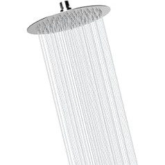 iFealClear Round Rain Shower Heads, Fixed Rain Shower Head 8 Inch, Ultra Thin Powerful High Pressure Overhead Shower Head, 304 Stainless Steel, Chrome