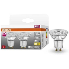 OSRAM Star Reflector LED spuldze priekš GU5.3 Base, caurspīdīgs stikls, silti balts (2700K), 345 lūmeni, parasto 35W spuldžu nomaiņa, bez aptumšošanas, 6 gab.