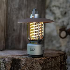 Campo Libre.® QI LED kempinga lampa I uzlādējama āra lampa pakarināšanai, stāvēšanai un uzstādīšanai, pateicoties Magnetic Base I Retro kempinga gaismai ar 3 aptumšošanas līmeņiem I litija akumulatoru un ātru