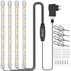 4 stieņu augu gaismas sloksnes, augu gaismas iekštelpu augiem, pilna spektra saules gaismas augšanas lampa ar automātisku ieslēgšanas/izslēgšanas 3/6/12h taimeri, 5 aptumšojami sukulentu līmeņi, augu plaukts, pamatskapis