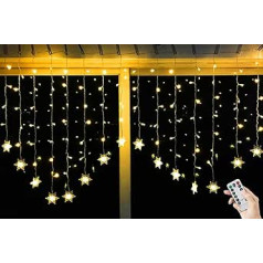 Bloomwin-120LEDs 2Mx1M silta balta aizkaru virtene Ziemassvētku Ziemassvētku ballītei kāzās