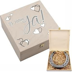 4youDesign Horseshoe Box for Silver Wedding Anniversary 25 Years Yes Gift for Silver Wedding Anniversary Gift Idea for Married Couples