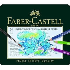 Faber-Castell Albrecht Dšrer akvareļu zīmulis, 24 dažādas krāsas metāla korpusā