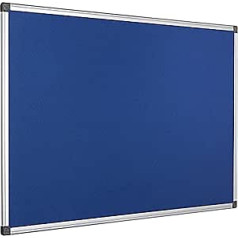 2 UR DOOR 60cm x 45cm Aluminium Frame Felt Notice Board - Bulletin Board for Office, School, Bedroom, Memo and Home (Blue)