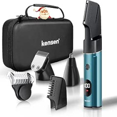 Kensen Men's Intimate Shaver, 3-in-1 Body Razor, Men's Intimate Area Body Trimmer, Waterproof IPX6 Wet/Dry Rechargeable for Armpits, Groin, Back, Chest, Legs