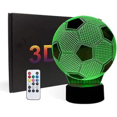 Hapopfan 3D futbola LED guļamistabas lampas, Creative 3D Illusion Football Effect 7 Colors Change Art Lights, Touch Galda galda lampa, Pasaules kausa skaisti dāvanu rotaļlietu rotājumi