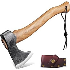 RAGON RIOT cirvis cirvis izdzīvošana ar apvalku, cirvis koka kolonnas 33 cm rokas cirvis Sharp kempinga cirvis āra cirvis Mazs ar koka rokturi Vikingu cirvis Bushcraft cirvis Tēva dienas dāvanai