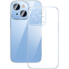 Baseus Crystal tālruņa maciņš + rūdīts stikls iPhone 14 (caurspīdīgs)