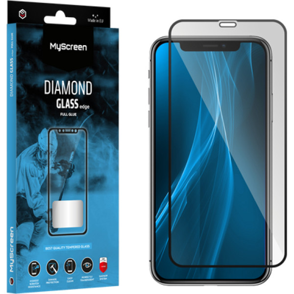 Myscreen DIAMOND GLASS LITE edge FULL GLUE melns aizsargstikls Apple iPhone XR/11