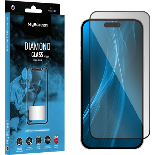 Myscreen DIAMOND GLASS LITE edge FULL GLUE melns aizsargstikls Apple iPhone 14 Pro 6.1"