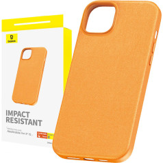 Phone Case for iPhone 15 Baseus Fauxther Series (Orange)