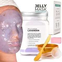 BRÜUN Peel-Off Lavender Jelly Mask for Face Care - A 23 fl oz Rubber Mask Jar for 30 to 35 Treatments - A Skin Care Moisturising Gel Mask of Spa Set for Men, Women and Adults